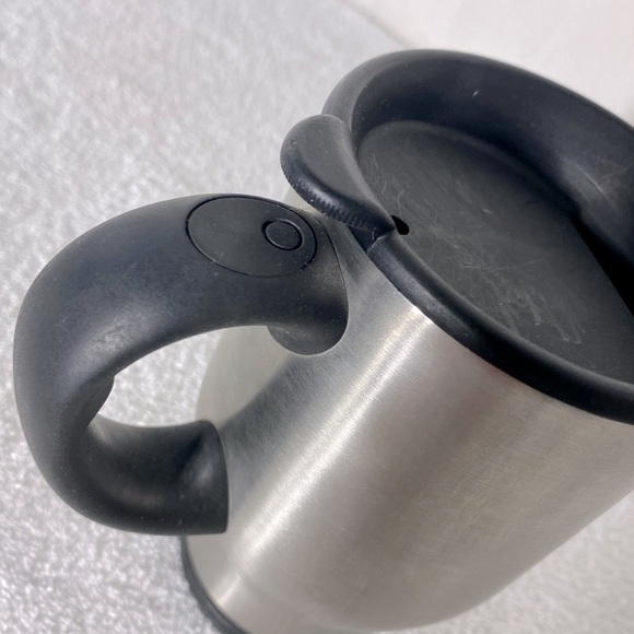 Eddie Bauer Silver Tone Metal Insulated Travel Mug With Handle - Picture 10 of 13